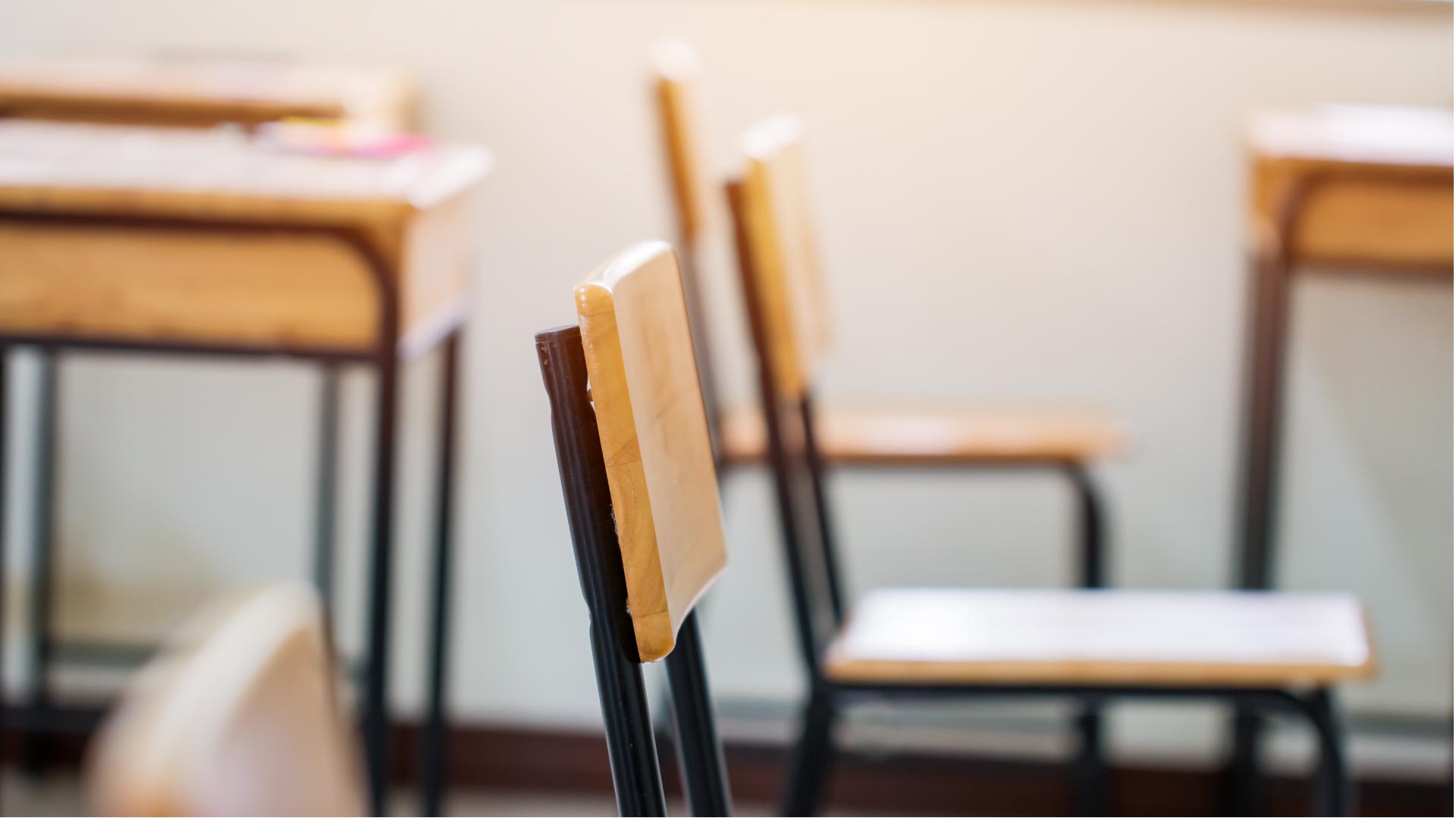 A empty classroom chair