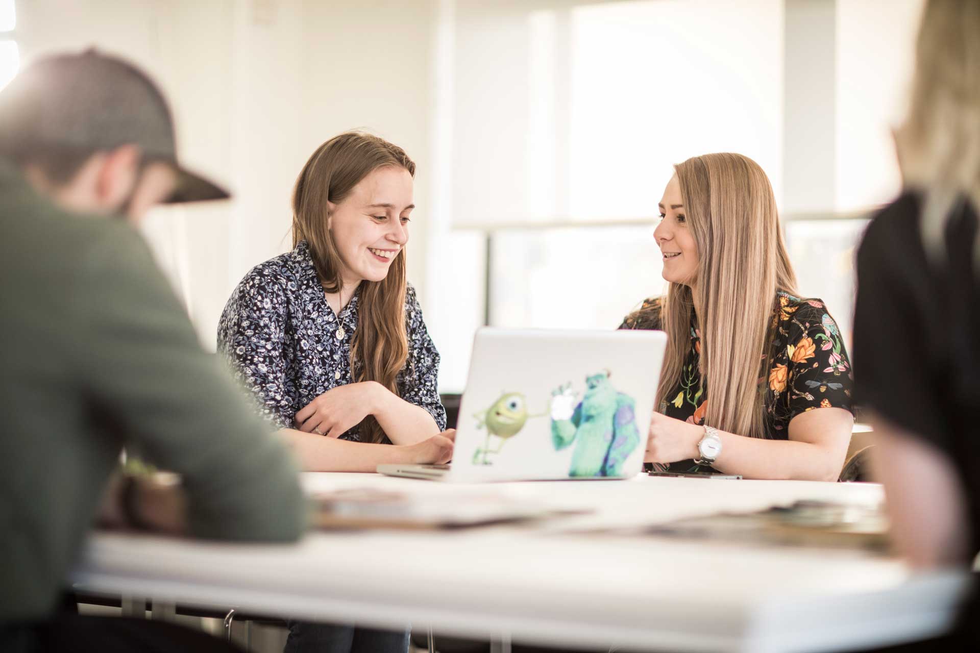 Students in a group discussion