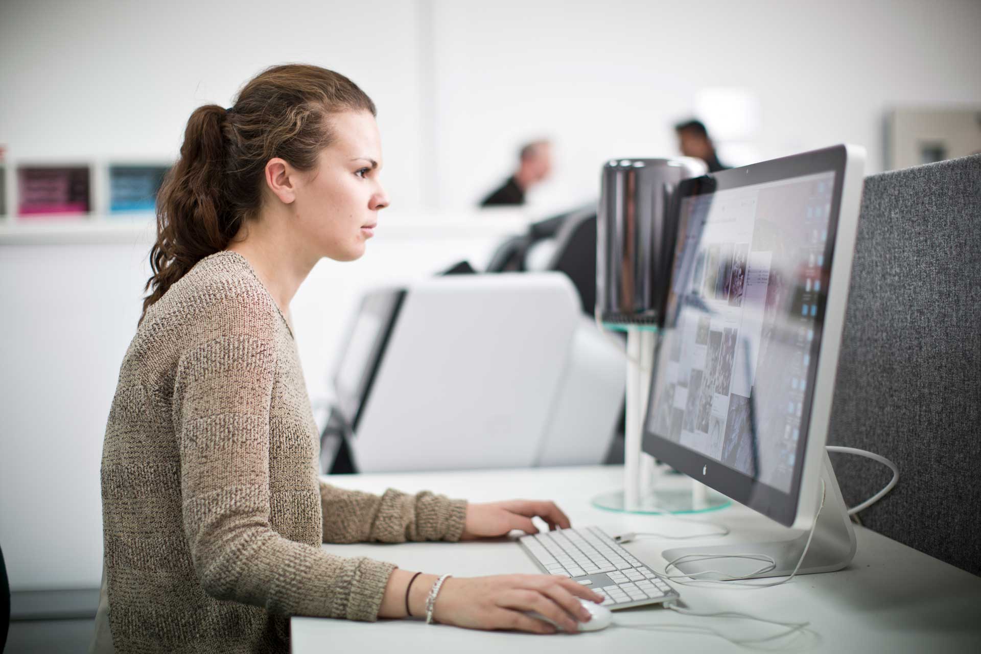 Student working on a Mac