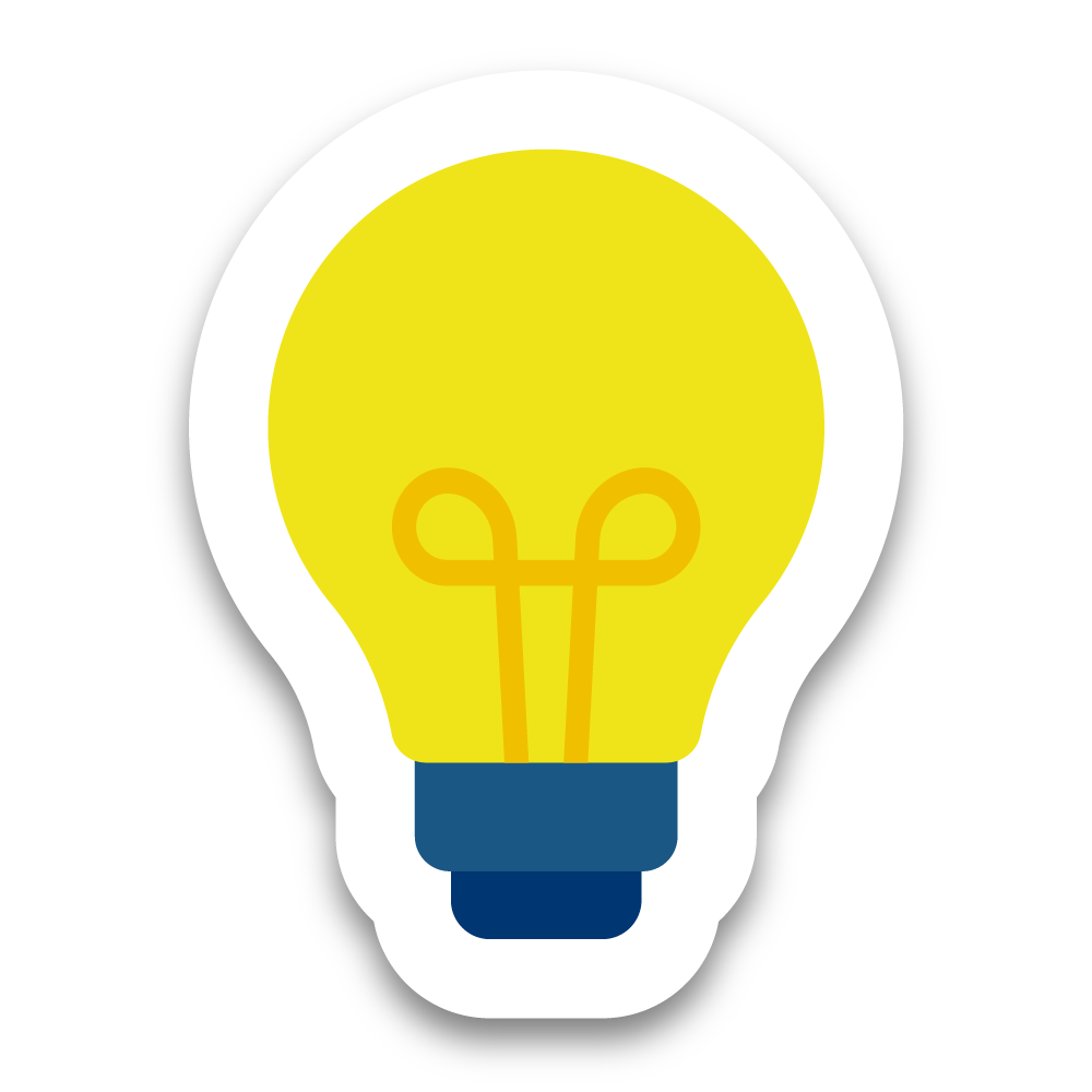 An emoji image of a lightbulb