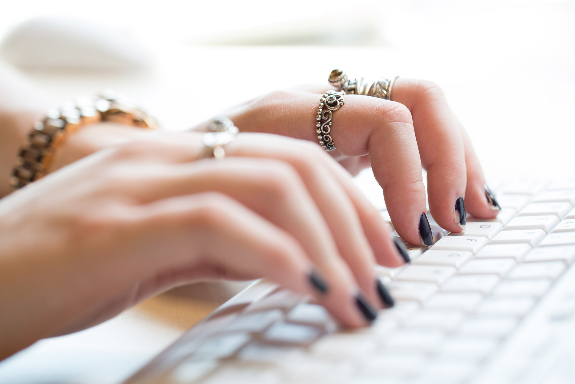 Picture of a user typing on a keyboard