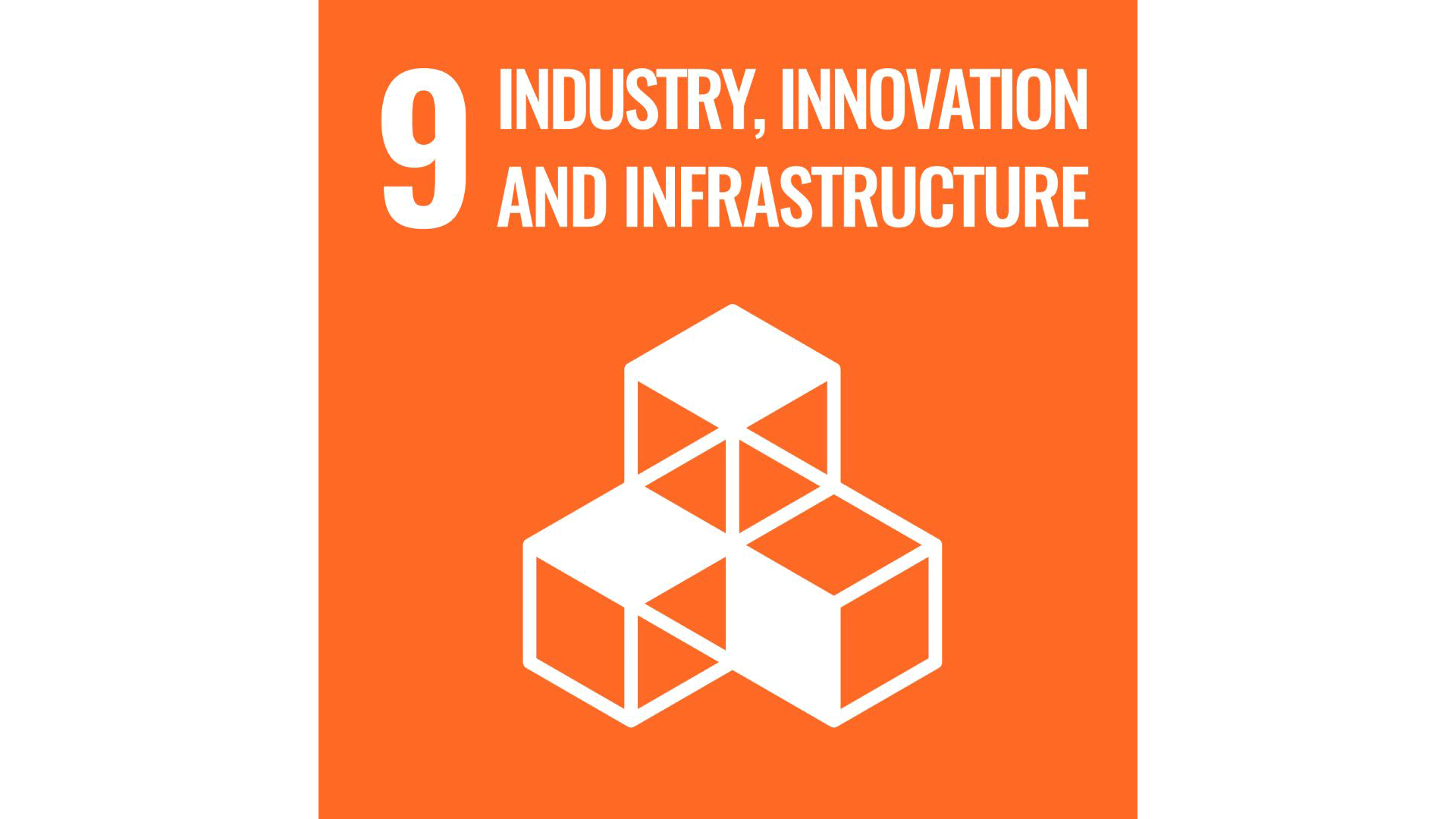 Graphic of the logo for UN SDG 9 - Industry, innovation and infrastructure