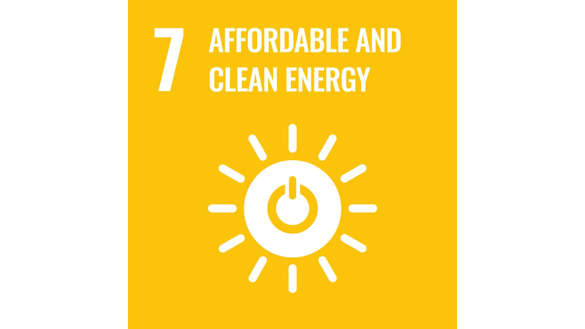 Graphic of the logo for UN SDG 7 - Affordable and clean energy