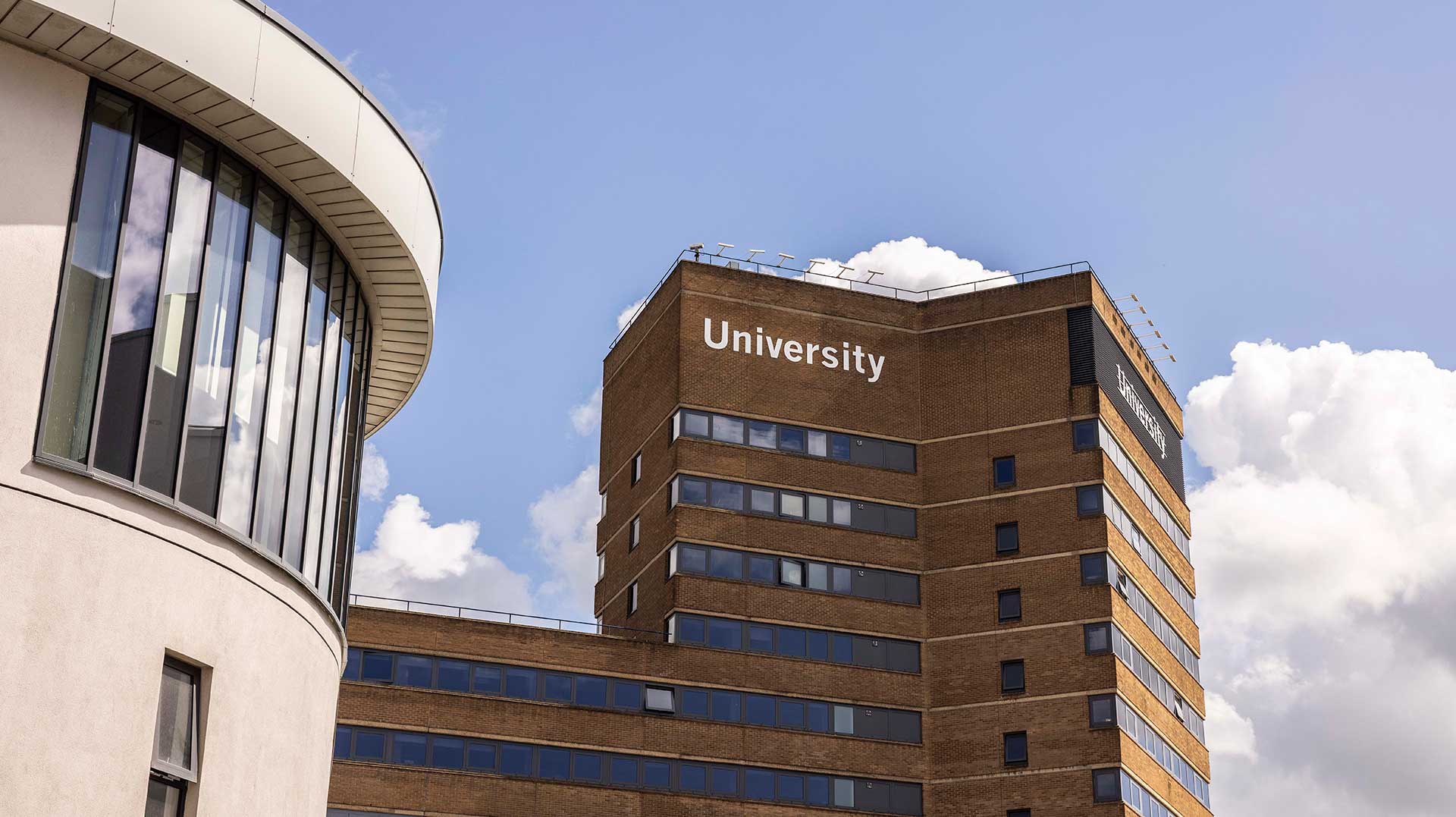 The Student Central building and Schwann building on campus.