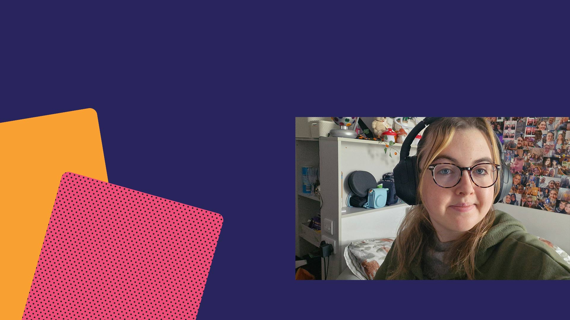 A colourful web page header, with a photo of student Eloise.